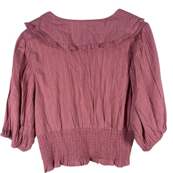 Vanilla‎ Star Puff Sleeve Portrait Collar Top Pink Size XL - Picture 5 of 9